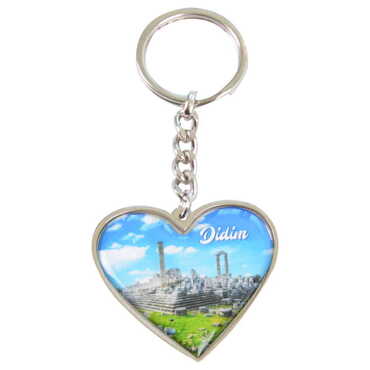 Didim Themed Metal Heart ShapedDouble Face Keychain 45x90 mm - 4