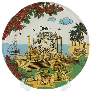 Didim Themed Bespoke Printed Glass Plate 21 Cm - Myros