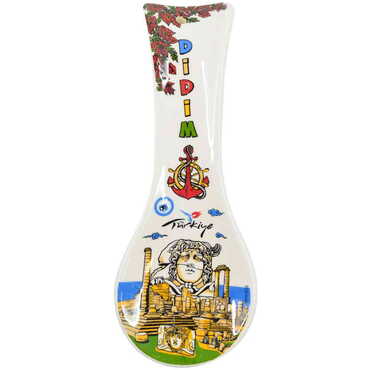 Myros - Didim Themed Ceramic Serigraphy Printed Spoon Rests