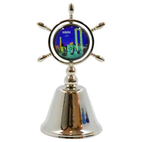 Didim Themed Collectible Souvenir Double Face Metal Spinner Rudder Bell 44x92 mm