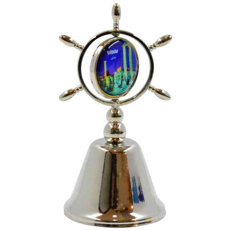 Didim Themed Collectible Souvenir Double Face Metal Spinner Rudder Bell 44x92 mm