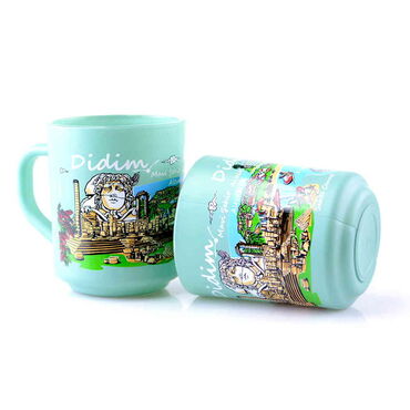 Didim Themed Colored Glass Mug - Thumbnail