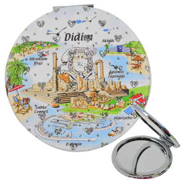 Didim Themed Custom Printed Round Pocket Mirror - Thumbnail