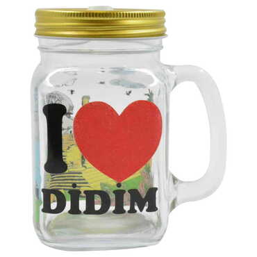 Myros - Didim Themed Customised 350 Cc Glass Mason Jar