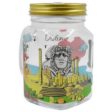 Didim Themed Customised 350 Cc Glass Mason Jar - Thumbnail