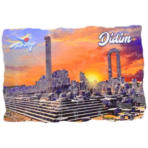 Didim Themed Customised UV Printed Plastic Base Mosaic Pattern Rectangle Fridge Magnet 80x50 mm