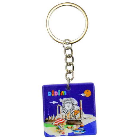 Didim Themed Customised Uv Printed Plastic Base Round Keyring 40x108 mm