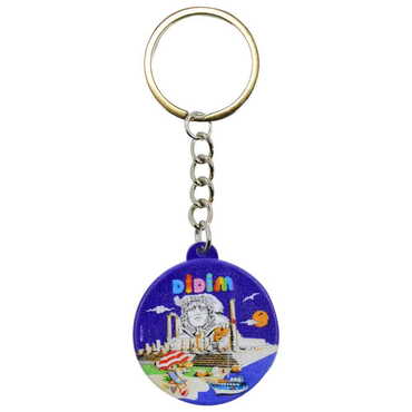 Myros - Didim Themed Customised UV Printed Plastic Base Square Keyring 38x100 mm