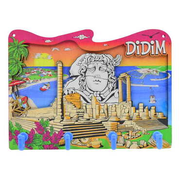 Didim Themed Customised Wooden Wall Keychain Holder - Thumbnail