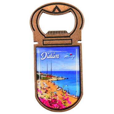 Myros - Didim Themed Customizable Metal Magnetic Bottle Opener 40x95 mm