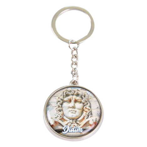 Didim Themed Metal Double Face Round Keychain 40x95 mm