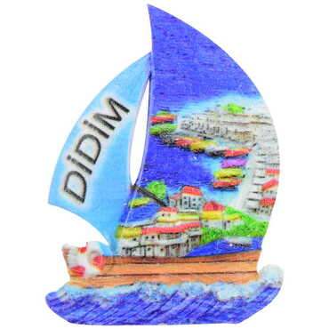 Myros - Didim Themed Polyester UV Printed Stoned And Nacrous Fridge Magnet