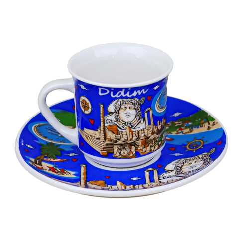 Didim Themed Porcelain Coffee Set for Two - 3