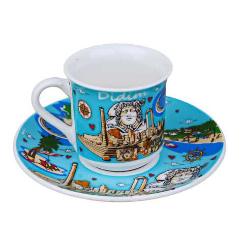 Didim Themed Porcelain Coffee Set for Two - 4