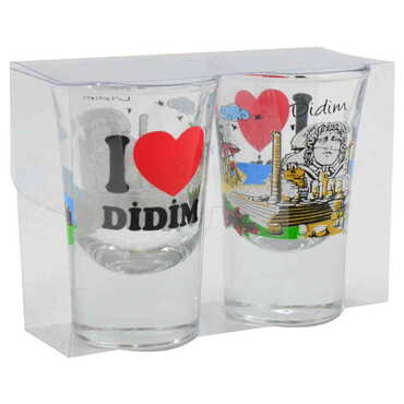 Didim Themed Shot Glass Set of 2 Pcs - Thumbnail