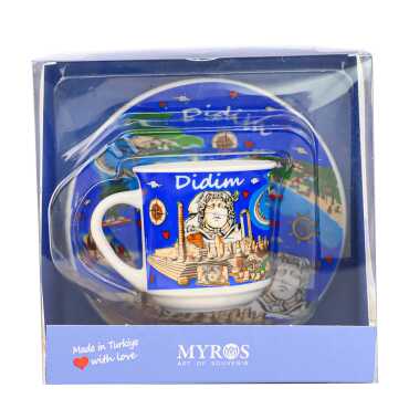 Didim Themed Single Porcelain Coffee Cup - 3