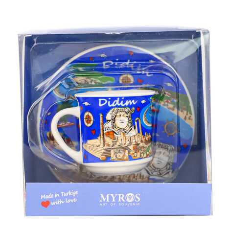 Didim Themed Single Porcelain Coffee Cup - 3