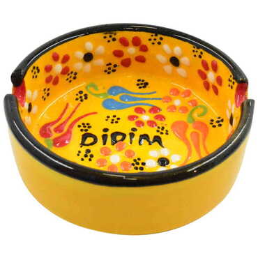 Didim Themed Turkish Ceramic B Serie Ashtray Medium Size - Thumbnail