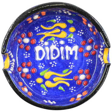 Didim Themed Turkish Ceramic B Serie Ashtray Small Size - Thumbnail