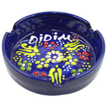 Didim Themed Turkish Ceramic Relief Ashtray Small Size - Thumbnail