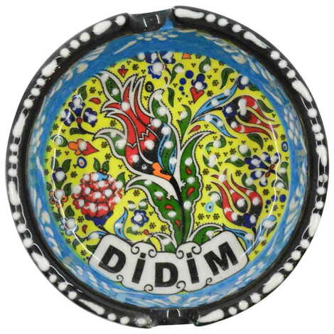 Didim Themed Turkish Ceramic Special Relief Ashtray Small Size