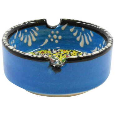 Didim Themed Turkish Ceramic Special Relief Ashtray Small Size - Thumbnail