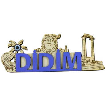 Myros - Didim Themed Wooden Engraved Souvenir Fridge Magnet