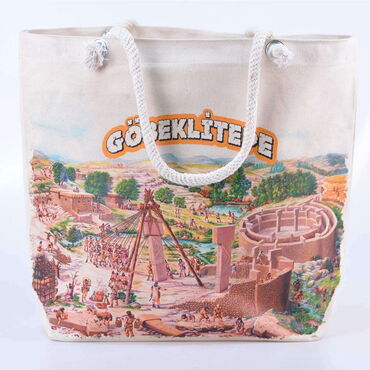Toptan Göbeklitepe Dijital Baskılı Kanvas Plaj Çantası - Myros