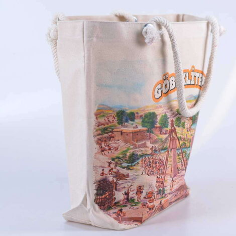 Toptan Göbeklitepe Dijital Baskılı Kanvas Plaj Çantası - 2