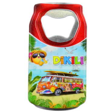 Dikili Themed Customised UV Printed Coca Cola Bottle Shape Plastic Base Bottle Opener 43x80 mm - Thumbnail