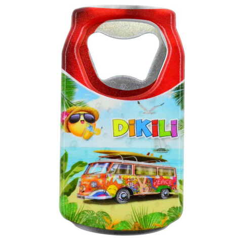 Dikili Themed Customised UV Printed Coca Cola Bottle Shape Plastic Base Bottle Opener 43x80 mm