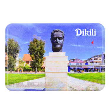 Myros - Dikili Themed Customised UV Printed Plastic Base Rectangle Fridge Magnet 80x50 mm