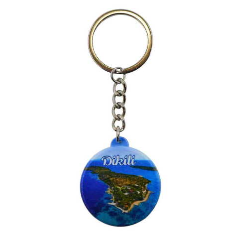 Dikili Themed Customised UV Printed Plastic Base Square Keyring 38x100 mm