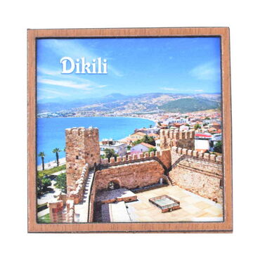 Dikili Themed Wooden Cute Animals Souvenşr Fridge Magnet Serie C 90x120 mm - Thumbnail