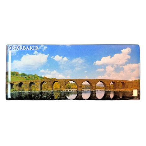 Diyarbakır Themed Epoxy Dome Panaromic Souvenir Fridge Magnet 120x50 cm