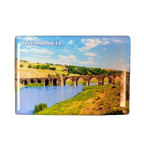 Diyarbakır Themed Epoxy Dome Rectangle Souvenir Fridge Magnet 80x55 cm