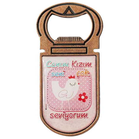 Doughter Themed Customizable Metal Magnetic Bottle Opener 40x95 mm - 1