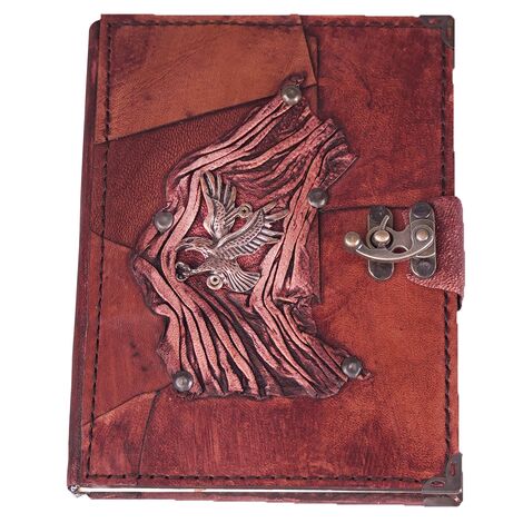 Eagle Themed Medium Leather Notebook - 14