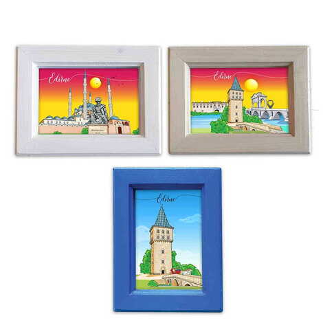 Toptan Edirne Temalı Ahşap Küçük Boy Çerçeve 120x150 mm - 1
