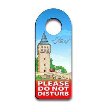 Edirne Themed Wooden Customised Oval Door Sign Board 236x94 mm