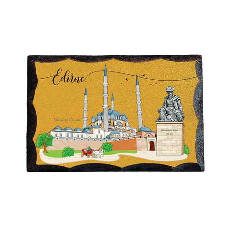 Toptan Edirne Temalı Myros Ahsap Masif Pano Küçük 45x65 mm