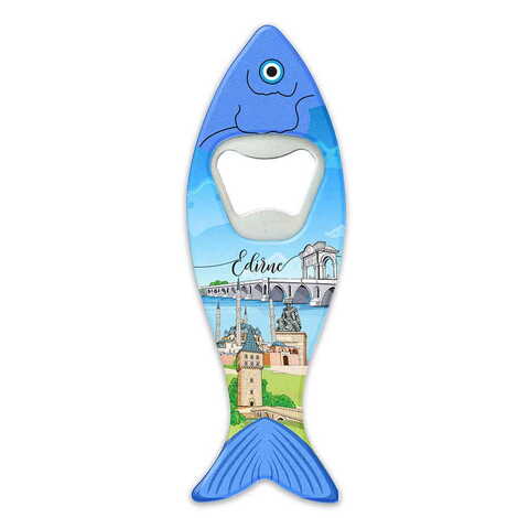 Toptan Edirne Temalı Myros Balık Açacak Magnet 42x130 mm - 1