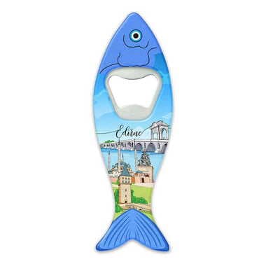 Toptan Edirne Temalı Myros Balık Açacak Magnet 42x130 mm