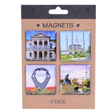 Toptan Edirne Temalı Myros Dörtlü Kartonetli Magnet Seti 40x40 mm - 2