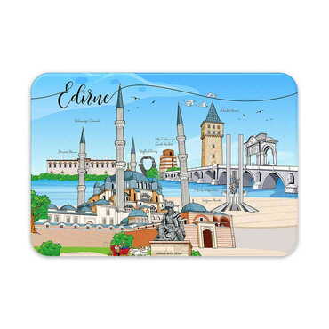 Toptan Edirne Temalı Uv Baskılı Magnet 80x50 mm - Myros