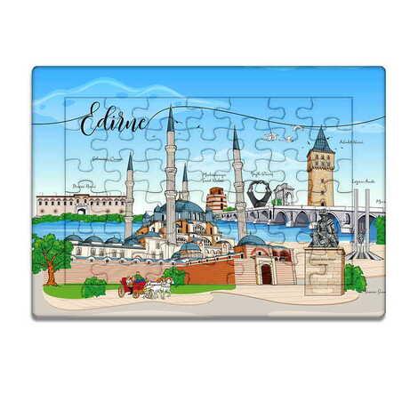 Toptan Edirne Temalı Uv Baskılı Puzzle 130x180 mm