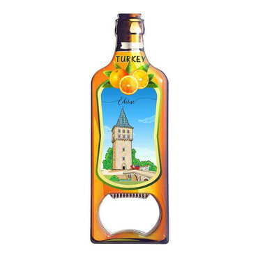 Edirne Themed Bottle Shaped Metal Magnetic Bottle Opener 115x39 mm - Thumbnail