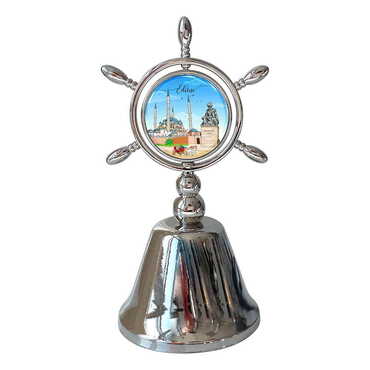 Myros - Edirne Themed Collectible Souvenir Double Face Metal Spinner Rudder Bell 44x92 mm