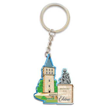 Myros - Edirne Themed Custom Shape Double Face Printed Epoxy Keychain