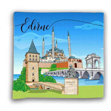 Myros - Edirne Themed Customised Digital Printed Cushion 400x400 mm